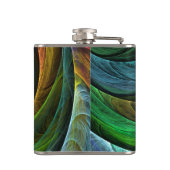 Color Glory Modernes Abstraktes Kunstmuster Elegan Flachmann (Rückseite)