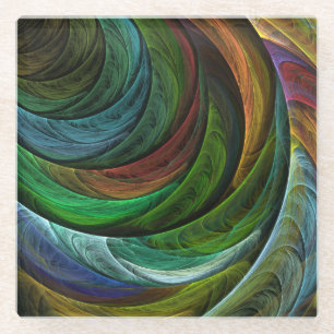 Color Glory Modernes Abstraktes Kunstmuster Elegan Glasuntersetzer