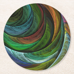 Color Glory Modernes Abstraktes Kunstmuster Elegan Runder Pappuntersetzer