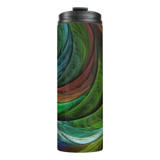 Color Glory Modernes Abstraktes Kunstmuster Elegan Thermosbecher (Vorderseite)