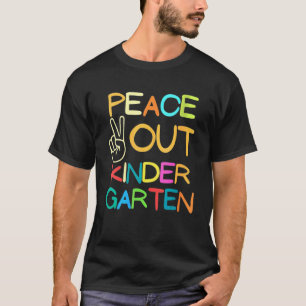 Color Graphic Peace Sign Hand Out Kindergarten Gra T-Shirt