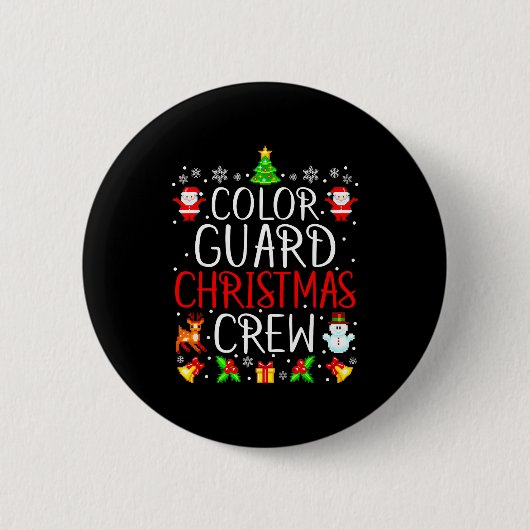 Color Guard Christmas Crew Matching Xmas  Button (Vorderseite)