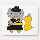 Color Guard Cute Cat Black and Yellow Mousepad (Vorne)