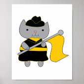 Color Guard Flag Cat Black and Yellow Gold Poster (Vorne)