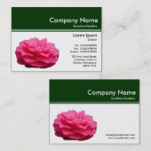 Color Header III v2 - Dunkelgrün - Rosa Kamelien Visitenkarte (Vorne/Hinten)