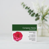 Color Header III v2 - Dunkelgrün - Rote Kamelie Visitenkarte (Stehend Vorderseite)