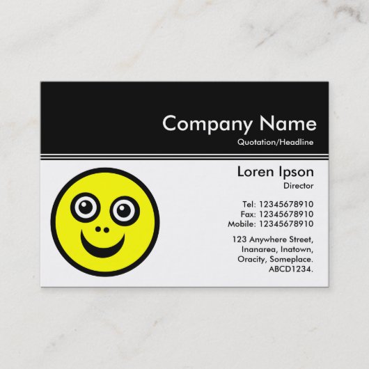 Color Header III v2 - Schwarz - Smily Face Visitenkarte (Vorderseite)
