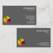 Color Hexagon 01 - Weiß auf Grau Visitenkarte (Vorne/Hinten)