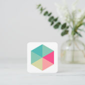 Color Hexagon 02 Quadratische Visitenkarte (Stehend Vorderseite)