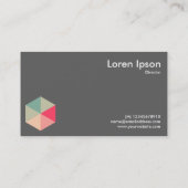 Color Hexagon 04 - Weiß auf Grau Visitenkarte (Rückseite)
