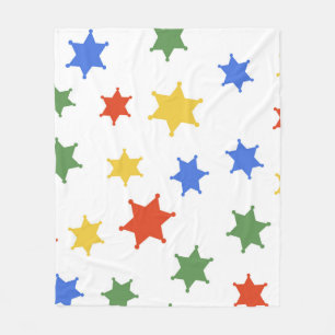 Color Hexagram Sheriff Icon abgeschieden nahtloser Fleecedecke