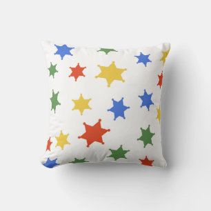 Color Hexagram sheriff icon isolated seamless patt Kissen