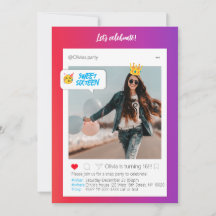 Color InstaParty Geburtstagseinladung