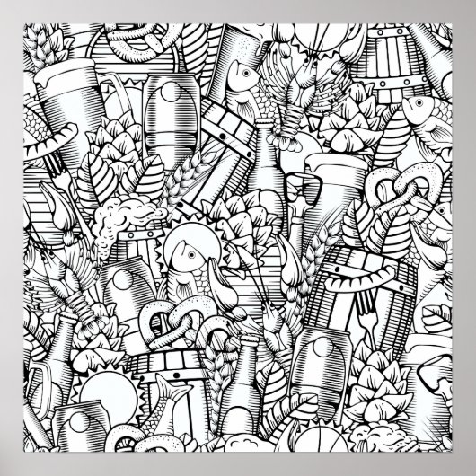 Color It Poster Bier and Food Art (Vorne)