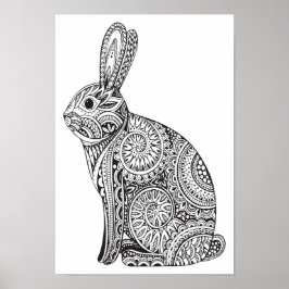 Color It Poster Rabbit Muster