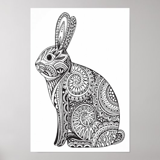 Color It Poster Rabbit Muster (Vorne)