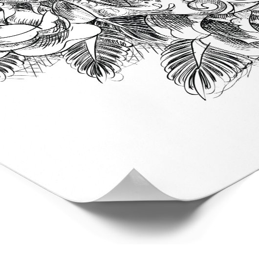 Color It Poster Skull und Rose (Ecke)