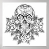 Color It Poster Skull und Rose (Vorne)