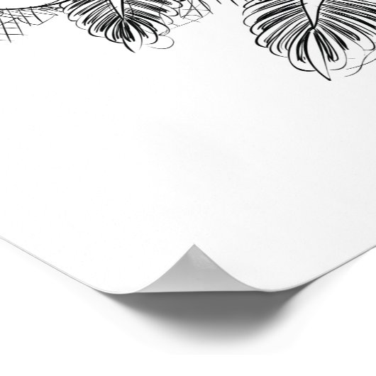 Color It Poster Skull und Rose (Ecke)