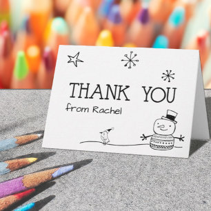Color It you self Snowman Vielen Dank Postkarte