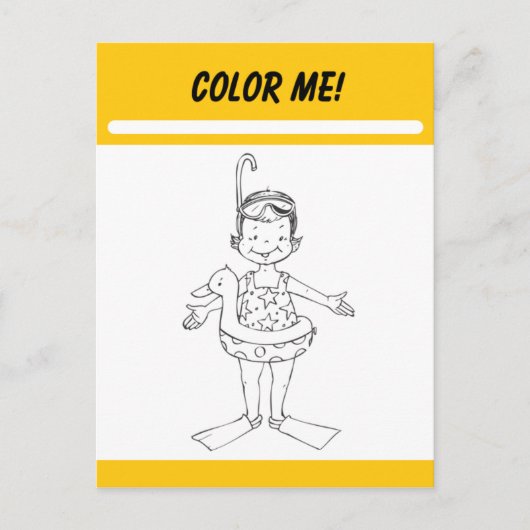 Color Me Activity Card Postkarte (Vorderseite)