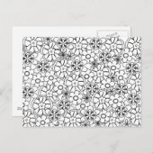 Color-Me Activity Funky Hippy Retro-Blume Postkarte (Vorne/Hinten)