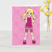 Color Me Anime Birthday Card Karte (Gelbe Blume)