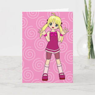 Color Me Anime Birthday Card Karte