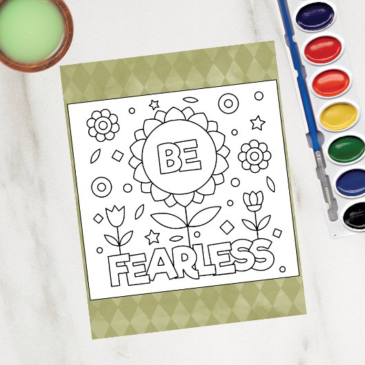 Color Me Be Furchtlos Inspiration Activity Cards Postkarte