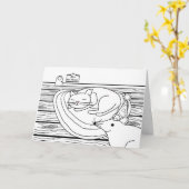 Color Me Birthday, Schlafkatze und Mauerhaus Karte (Gelbe Blume)