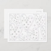 Color Me Blume Herz Postkarte (Vorne/Hinten)