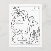 Color Me Brachiosaurus Dinosaurier | Aktivitätskar Postkarte (Vorderseite)