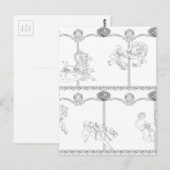 Color Me Carousel Postkarte (Vorne/Hinten)