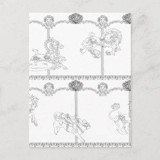 Color Me Carousel Postkarte