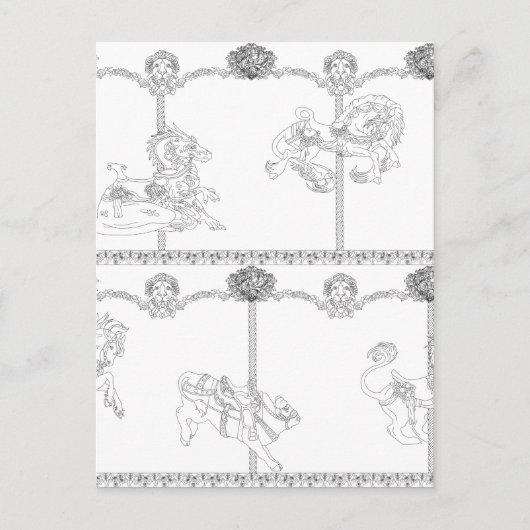 Color Me Carousel Postkarte (Vorderseite)