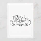 Color Me Cat Sleeping | Kinder-Aktivitätskarten Postkarte (Vorderseite)