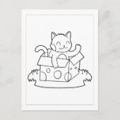 Color Me Chat in einer Box | Kinder-Aktivitätskart Postkarte (Vorderseite)