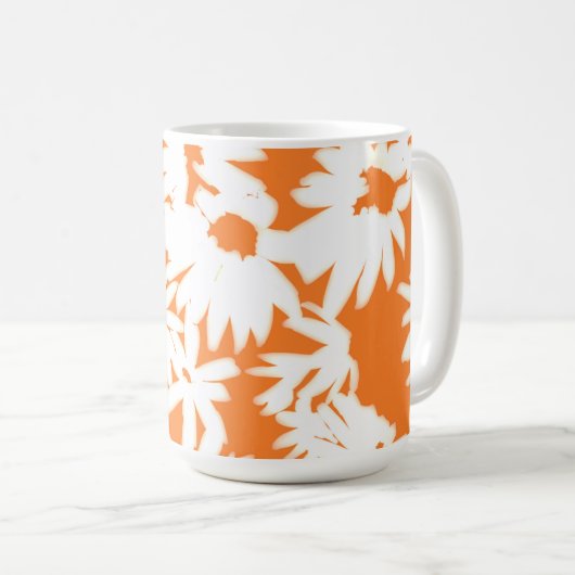 Color Me Daisies Citrus Orange Kaffeetasse (VorderseiteRechts)
