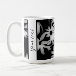 Color Me Daisies White auf Black Kaffeetasse