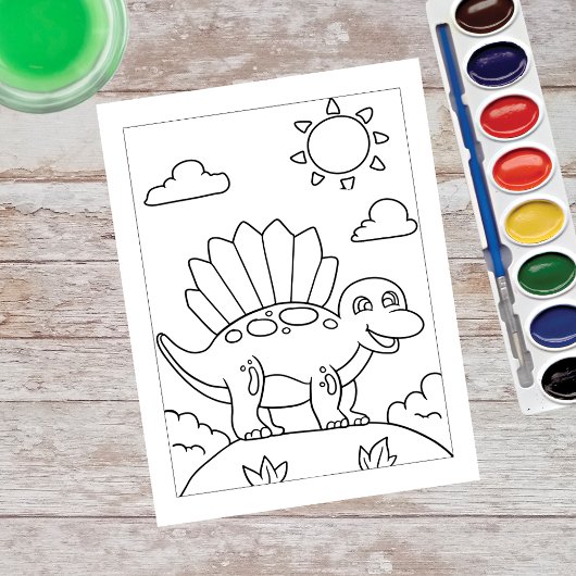 Color Me Dimetrodonte Dinosaur | Aktivitätskarten Postkarte
