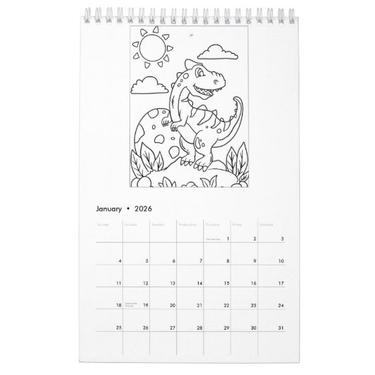 Color Me Dinosaurier | Kinderfarbbuch Kalender (Jan 2026)