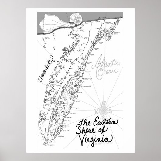 Color Me ESVA Eastern Shore of Virginia Poster (Vorne)