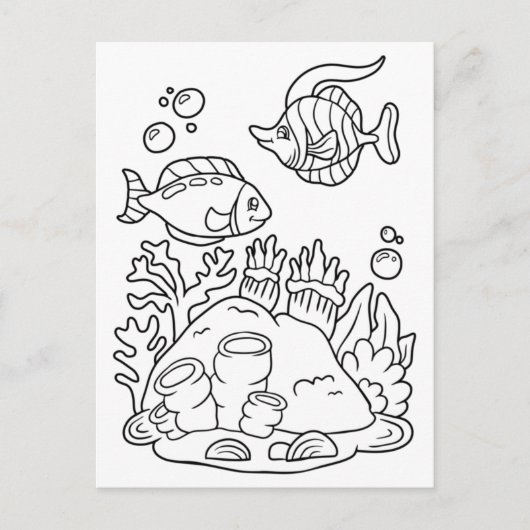 Color Me Fish Duo | Kinder-Aktivitätskarten Postkarte (Vorderseite)
