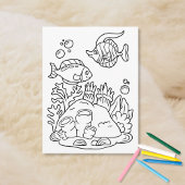 Color Me Fish Duo | Kinder-Aktivitätskarten Postkarte