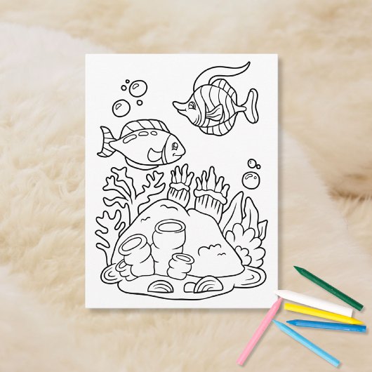 Color Me Fish Duo | Kinder-Aktivitätskarten Postkarte
