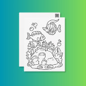 Color Me Fish Duo | Kinder-Aktivitätskarten Postkarte