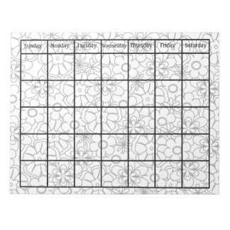 Color Me Funky Blank Calendar Notizblock