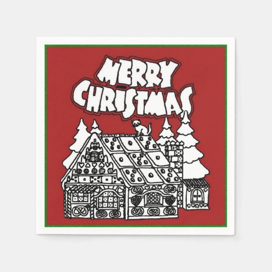 Color Me Gingerbrot House Weihnachten Napkins Serviette (Vorderseite)
