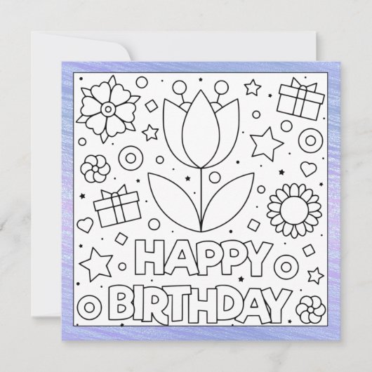 Color Me Happy Birthday Tulip | Activity Card (Vorderseite)