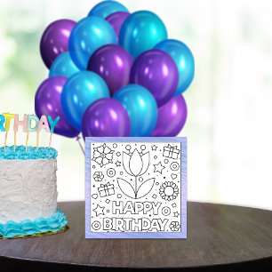 Color Me Happy Birthday Tulip   Activity Card